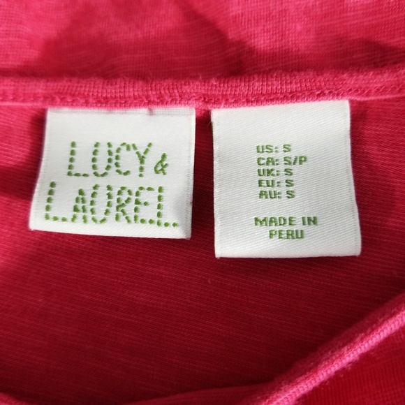 LUCY & LAUREL | pink 3/4 sleeve with knot hem - Picture 4 of 5